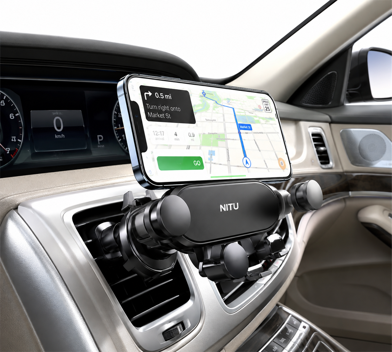 360° Gravity Auto-Lock Car Phone Holder