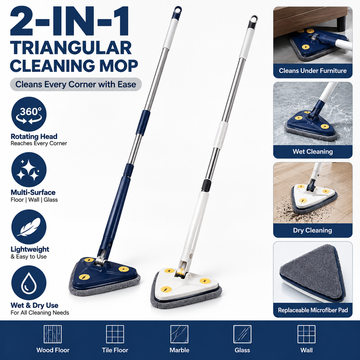 360° Rotating Adjustable Mop – Flexible Floor Cleaning Mop