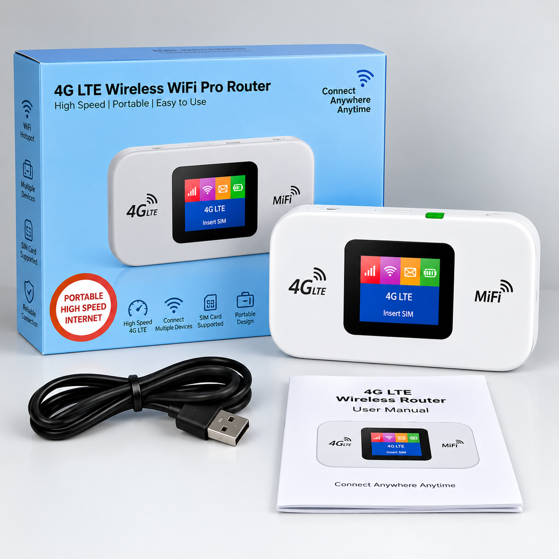 4G LTE Cat6 Wireless WiFi Pro Router – Portable SIM WiFi Hotspot