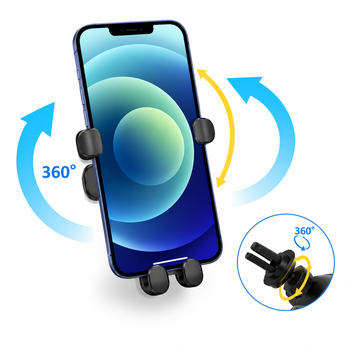 360° Gravity Auto-Lock Car Phone Holder