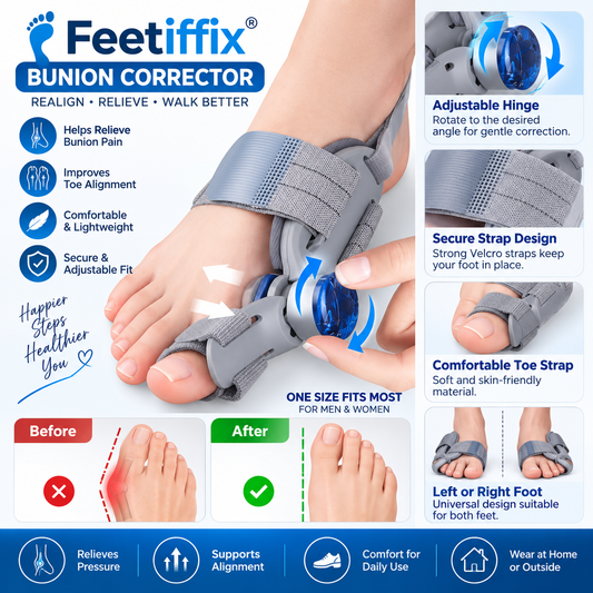 Feetiffix Bunion Corrector – Adjustable Toe Alignment & Foot Support Brace