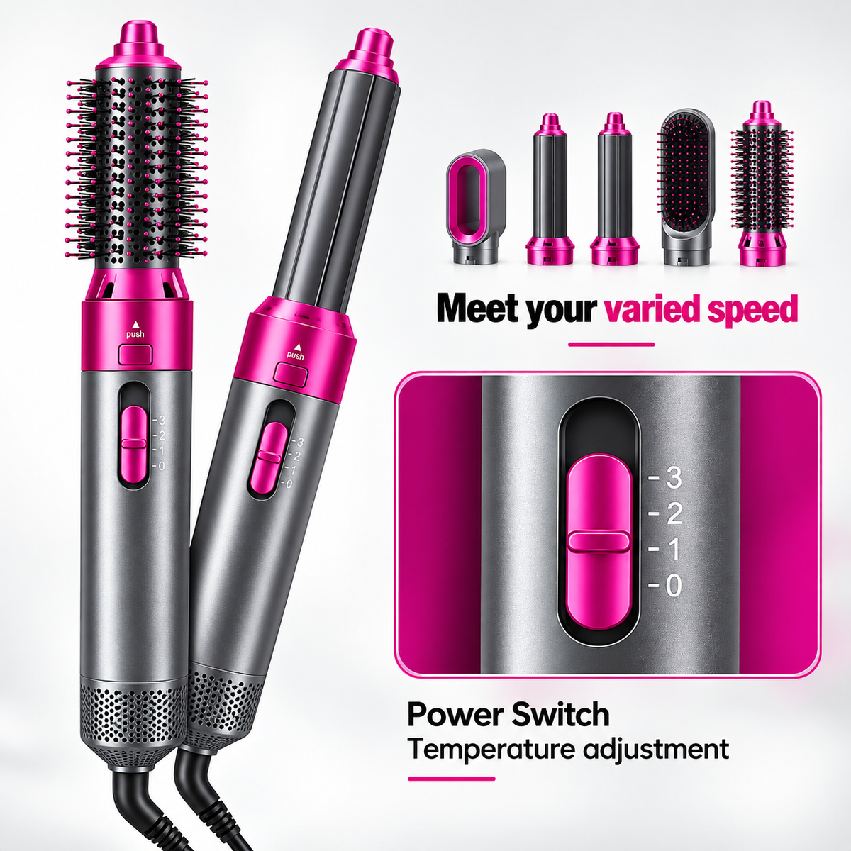 5-in-1 Hot Air Brush – Hair Dryer, Styler & Volumizer